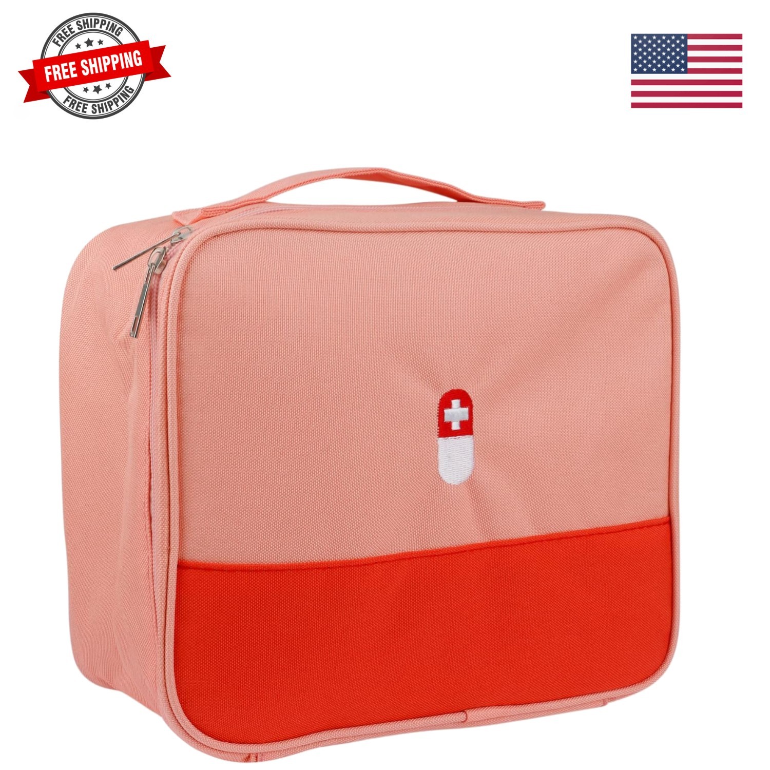 Lightweight Pink Medical Supplies Organizer Bag – Perfect for Hiking & Camping
