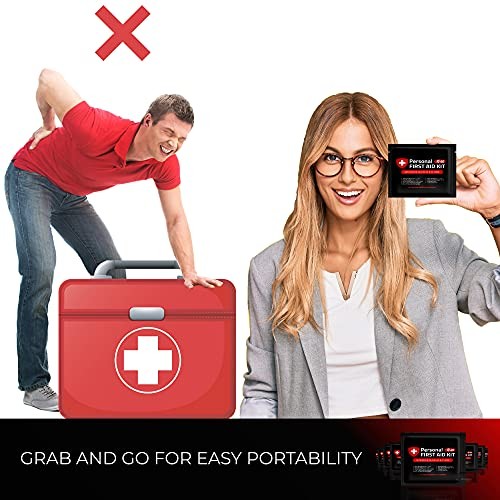 Portable Travel Size First Aid Kit – Perfect for Home, Office, Car, Black