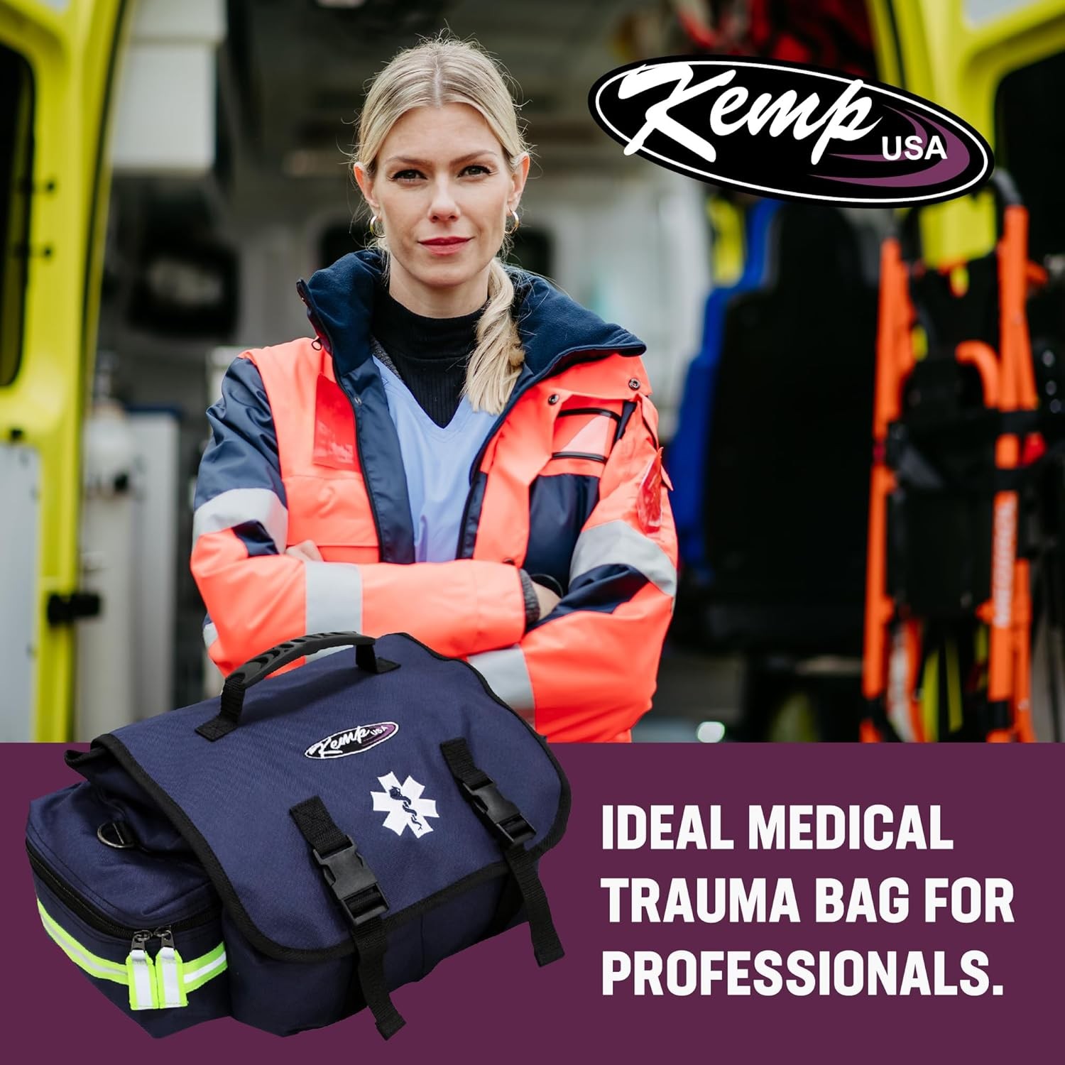 EMT Trauma Bag Navy Blue First Aid Medical Survival Emergency Response Kit