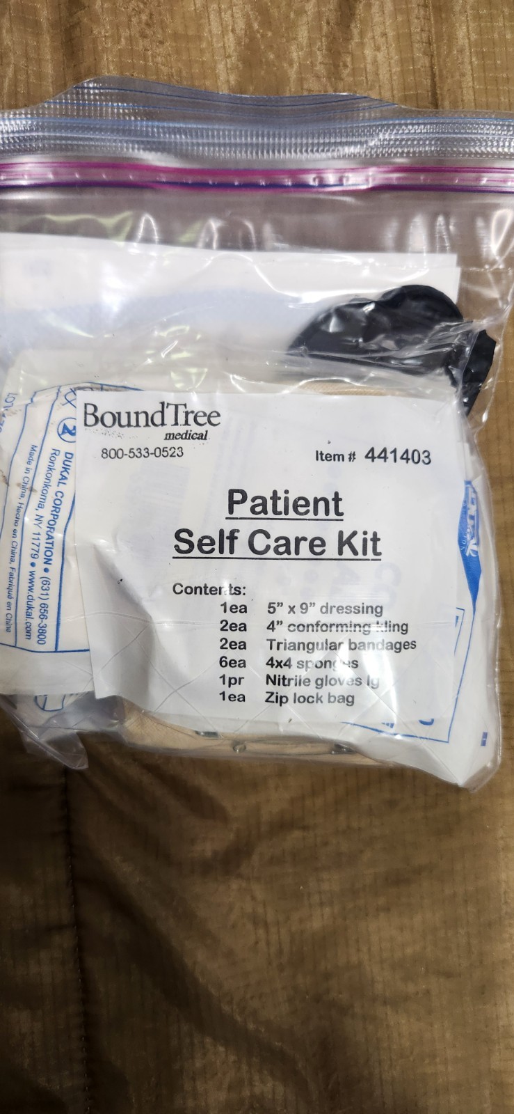 BoundTree First Aid Set Portable Sterile MPN 441403 Bandages Gloves Gauze Pad