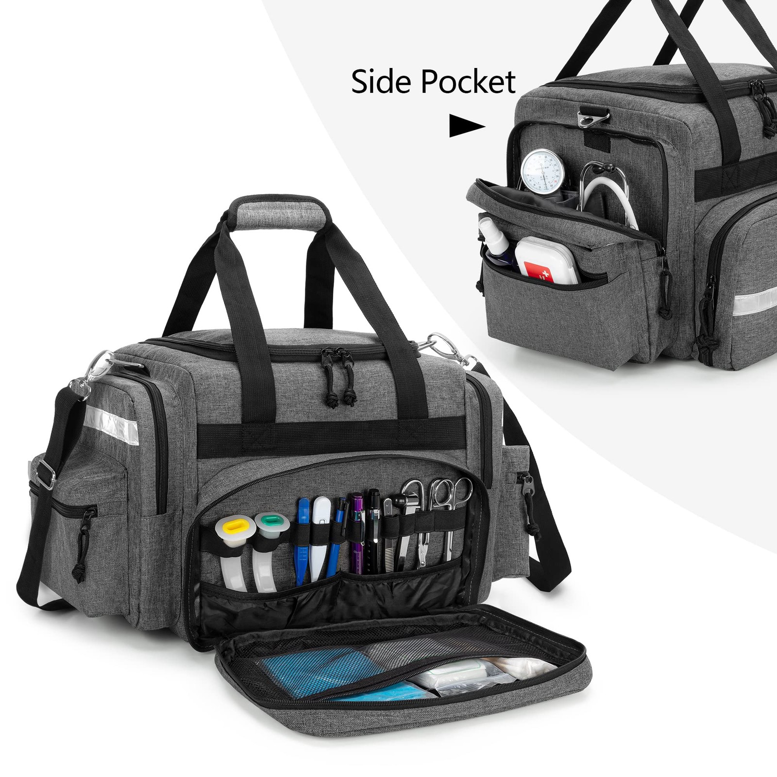 Damero Professional Medical Bag Empty, First Responder Trauma Bag with Detach…