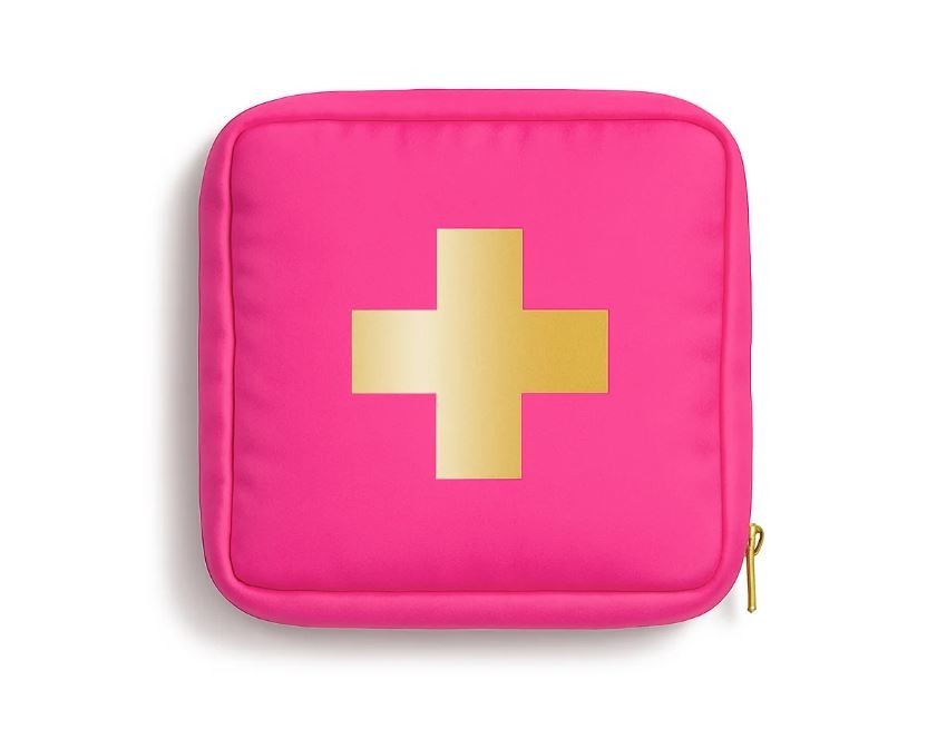 BLINGSTING Car First Aid Kit – 90 Pieces Included,Pink,1 Count,5 in x 5 in 2 in