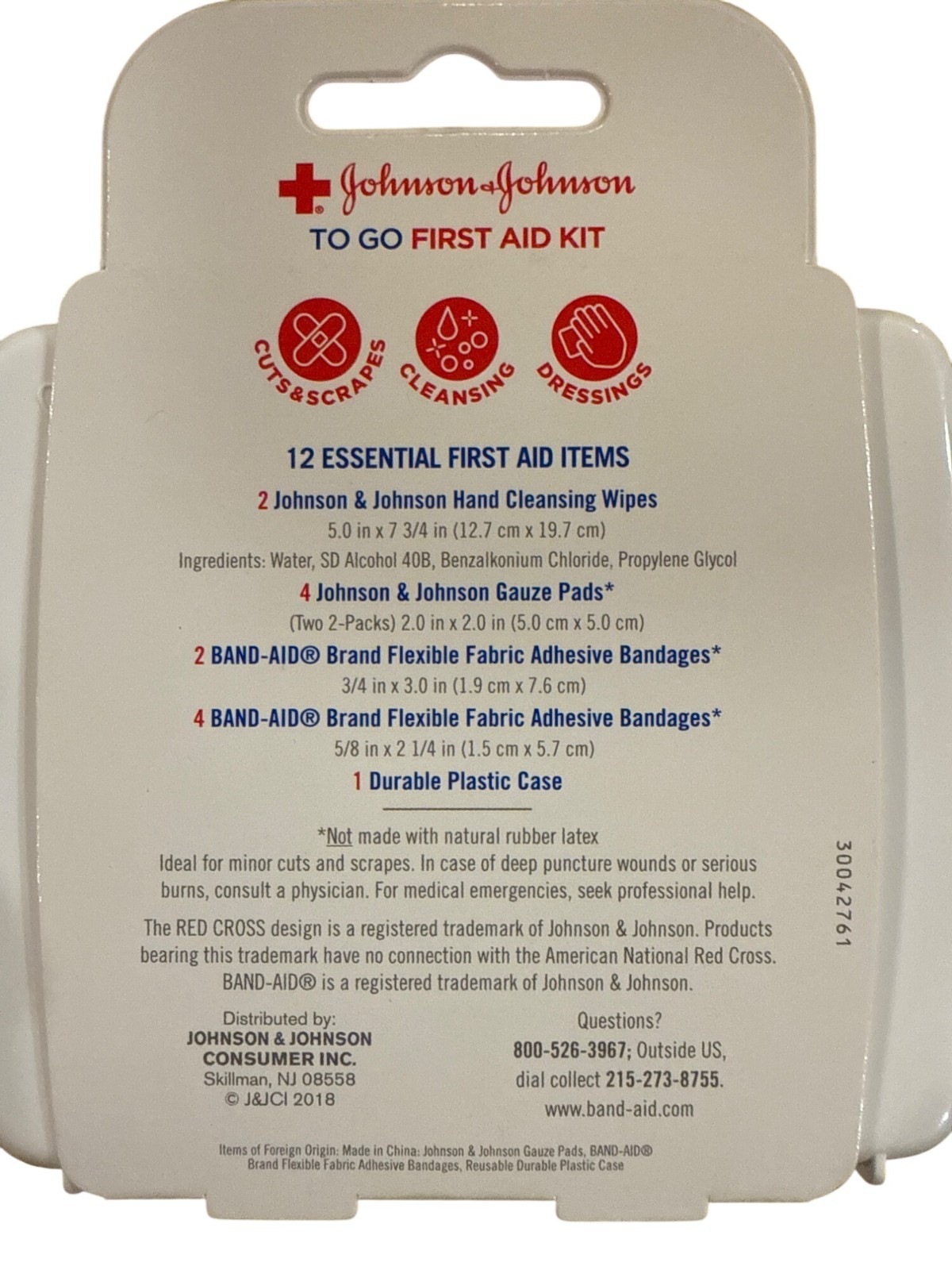 Johnson & Johnson FIRST AID KIT To Go 12 Items Purse Backpack Luggage Gym AS IS