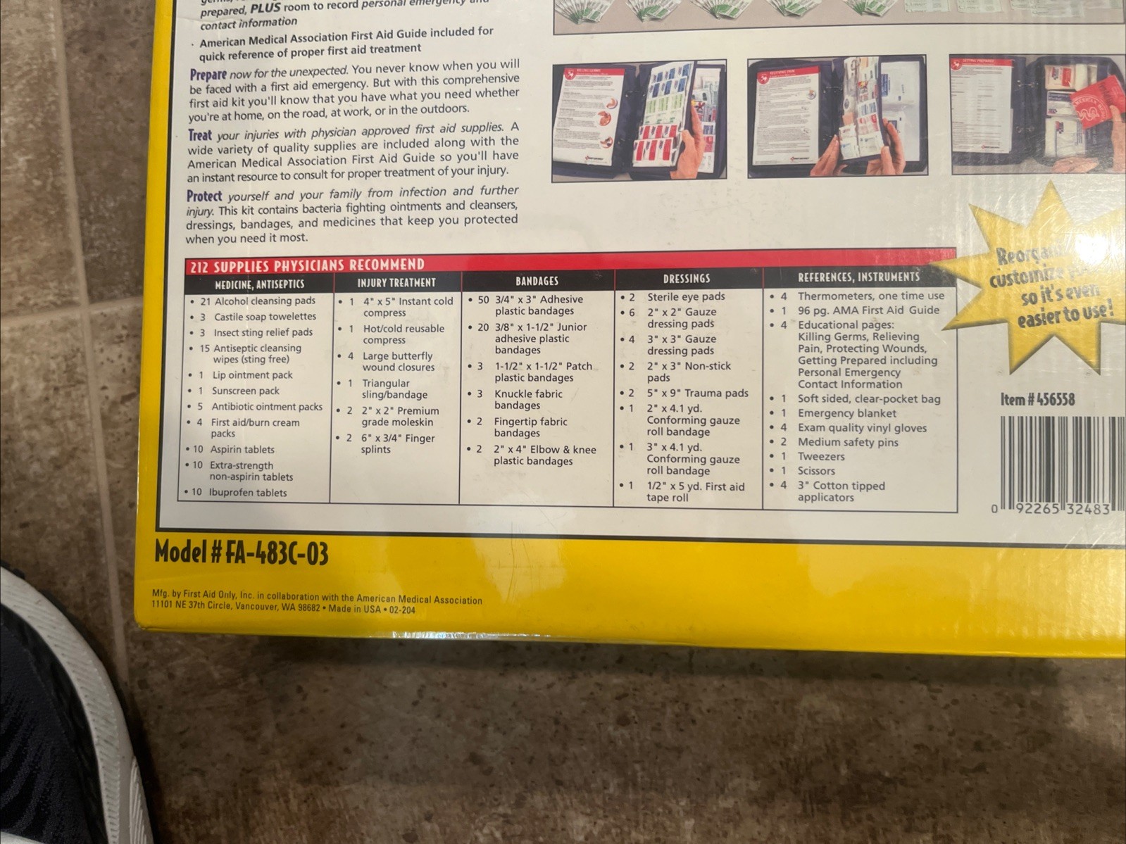 Travel Aid Kit / 212 Pieces / All Purpose & Outdoor / New