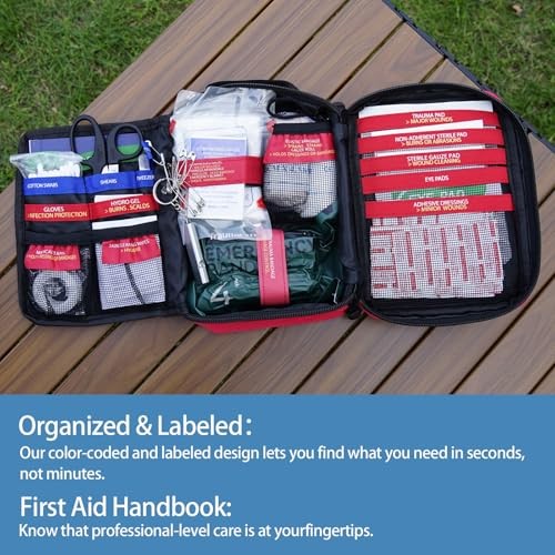Premium First Aid Kit – Waterproof Molle Medical Bag with Color-Coded Medium