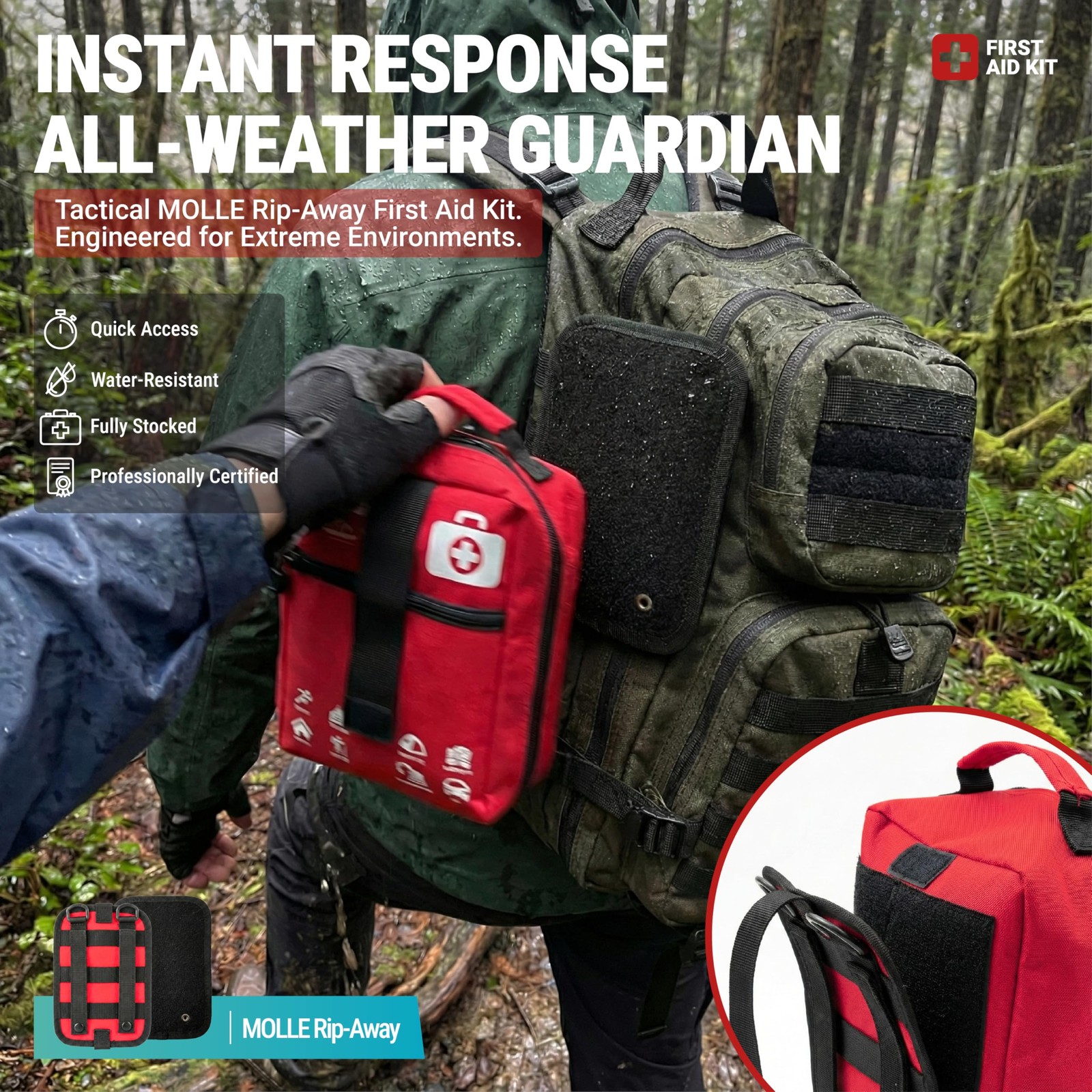 556 Piece Premium Large First Aid Kit, Survival Medical Large, Red