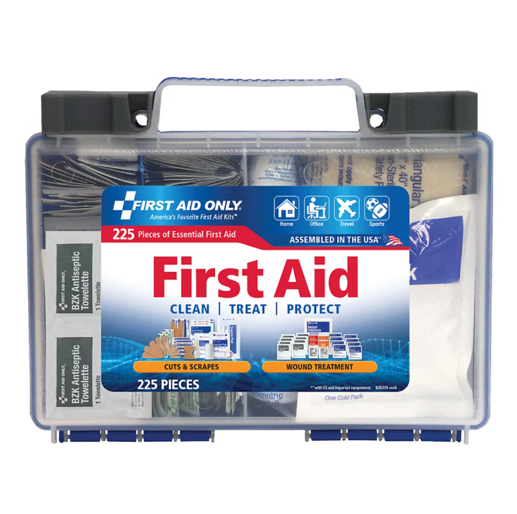 First Aid Only 225-Piece First Aid Kit for Home Travel, Camping, Recreational