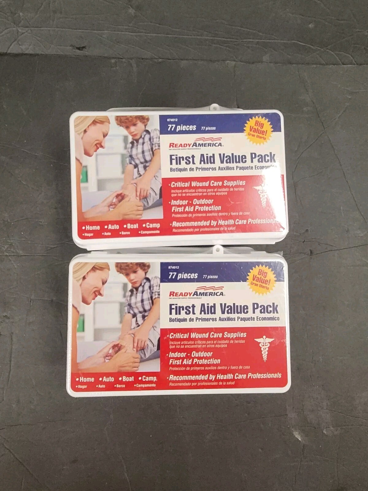 Ready America First Aid Kit 77 Pieces Sealed Box (2-pack)