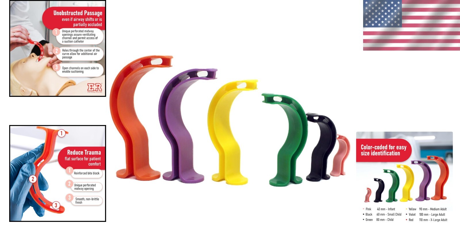 Emergency Airway Management Kit with Disposable, Reinforced Bite Block Design