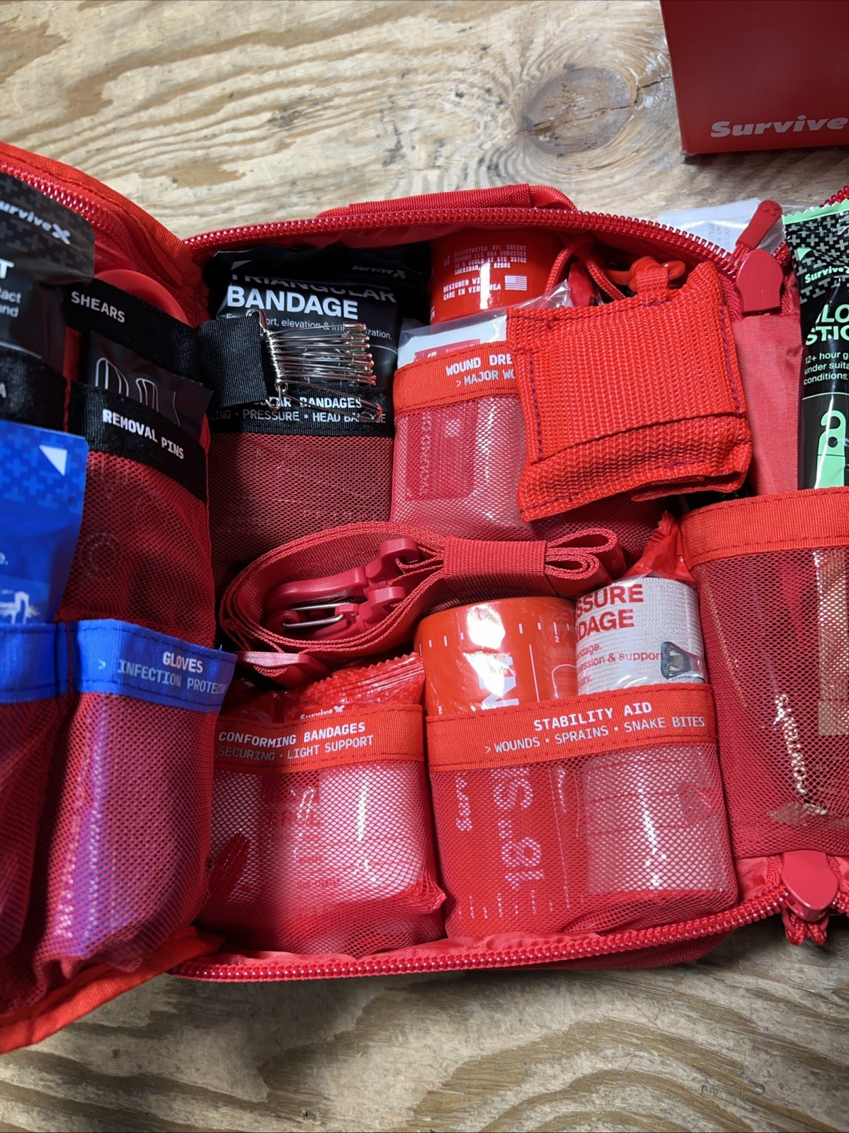 SurviveX Large Pro First Aid Kit for Car, Travel & Home – Pro, Red