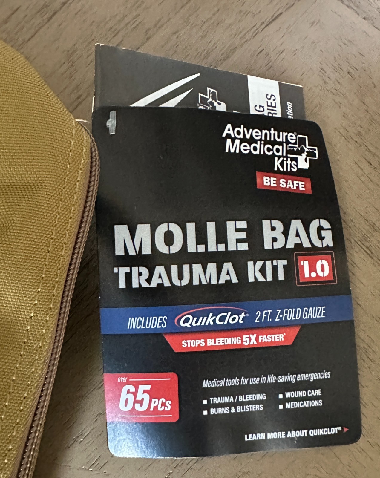 Adventure Medical Kits Molle Bag Trauma Kit 1.0 65 Pcs (Khaki Bag) Exp 07/2026