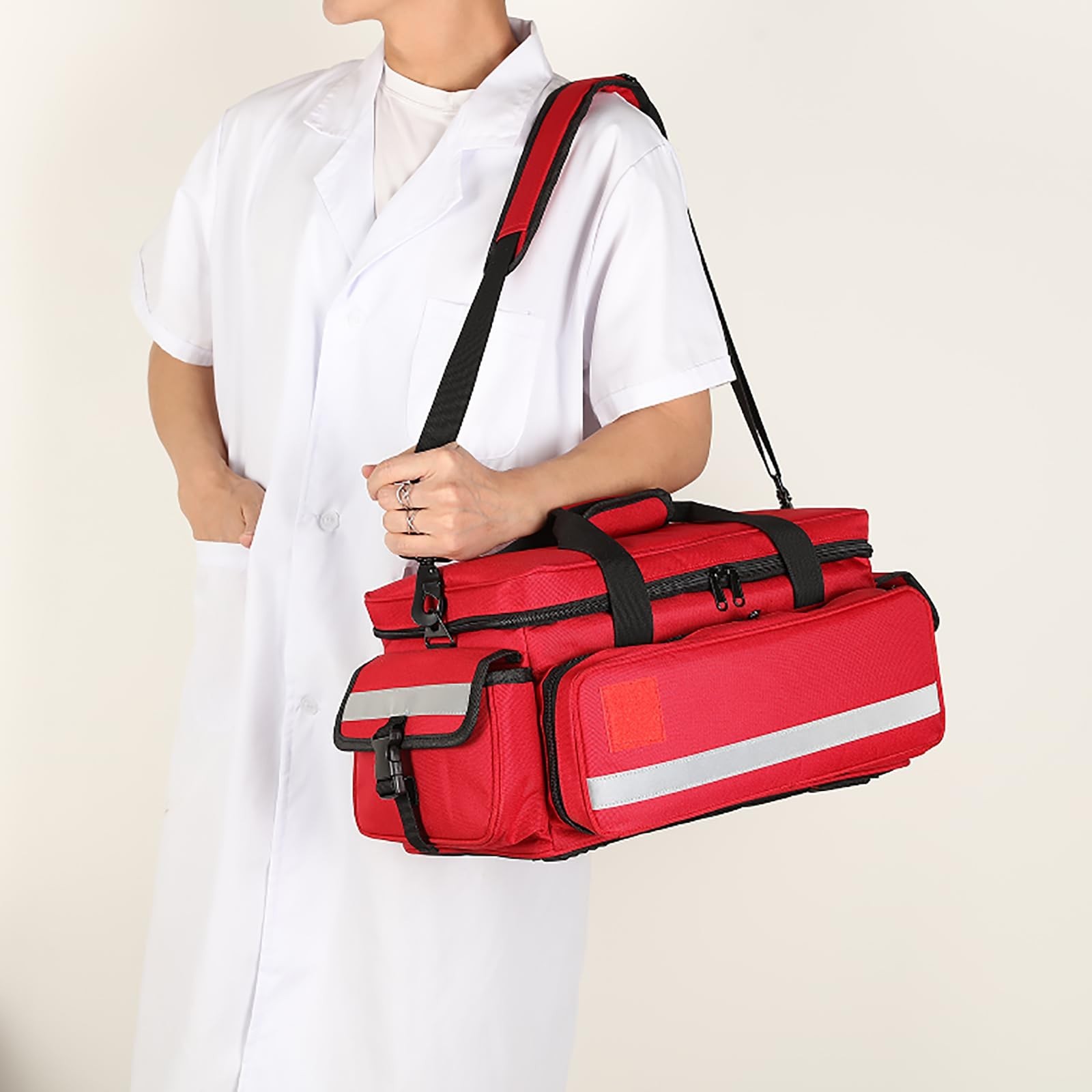 Emergency Medical Bag Organizer, First Aid & Trauma Bag with Detachable Dividers