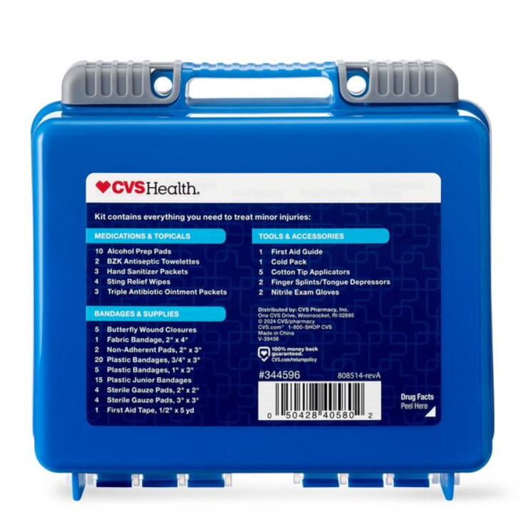 CVS Everyday First Aid Kit, 90 Pieces