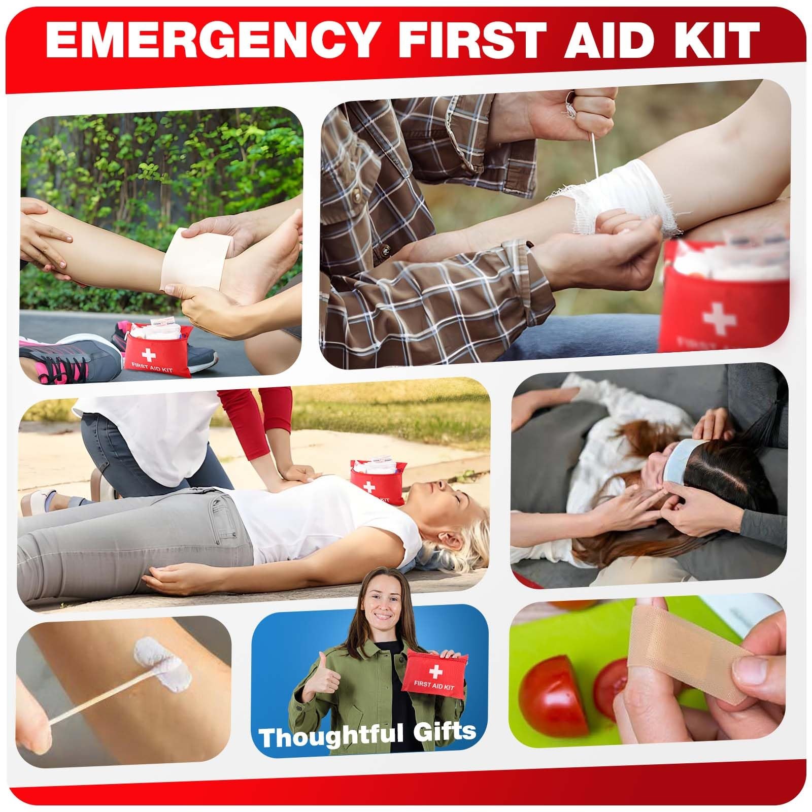 First Aid Kit for Home Car Travel 107 Piece Emergency Kits for Hiking Camping…