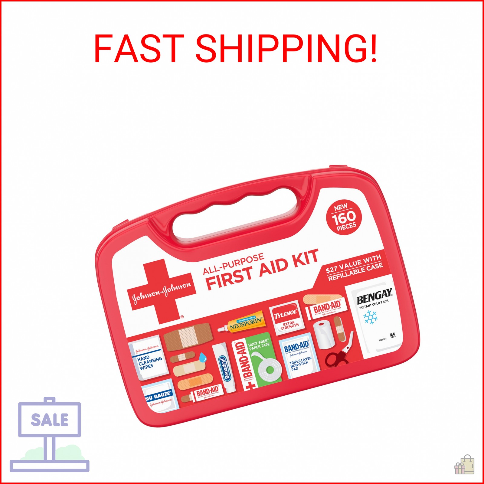 BAND-AID Brand All-Purpose Portable Compact First Aid Kit for Minor Cuts, Scrape