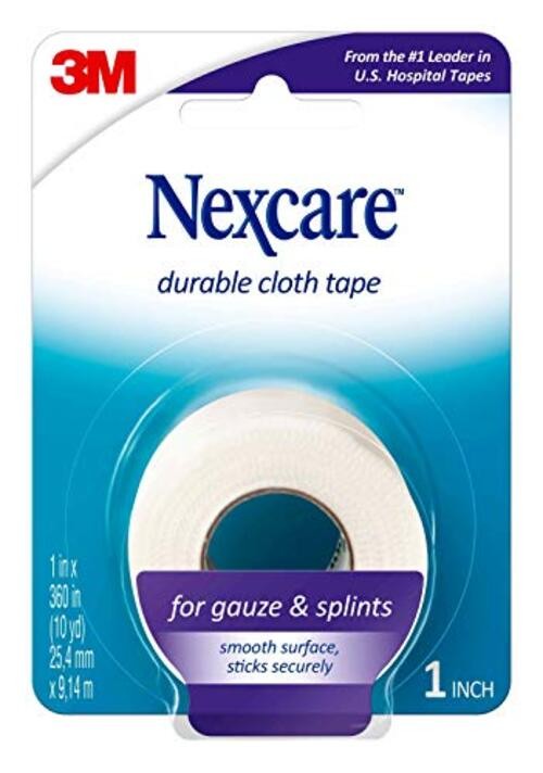 Nexcare Durapore Durable Cloth Tape, 1 Inch x 10 Yards, Strong Adhesive 1 Roll