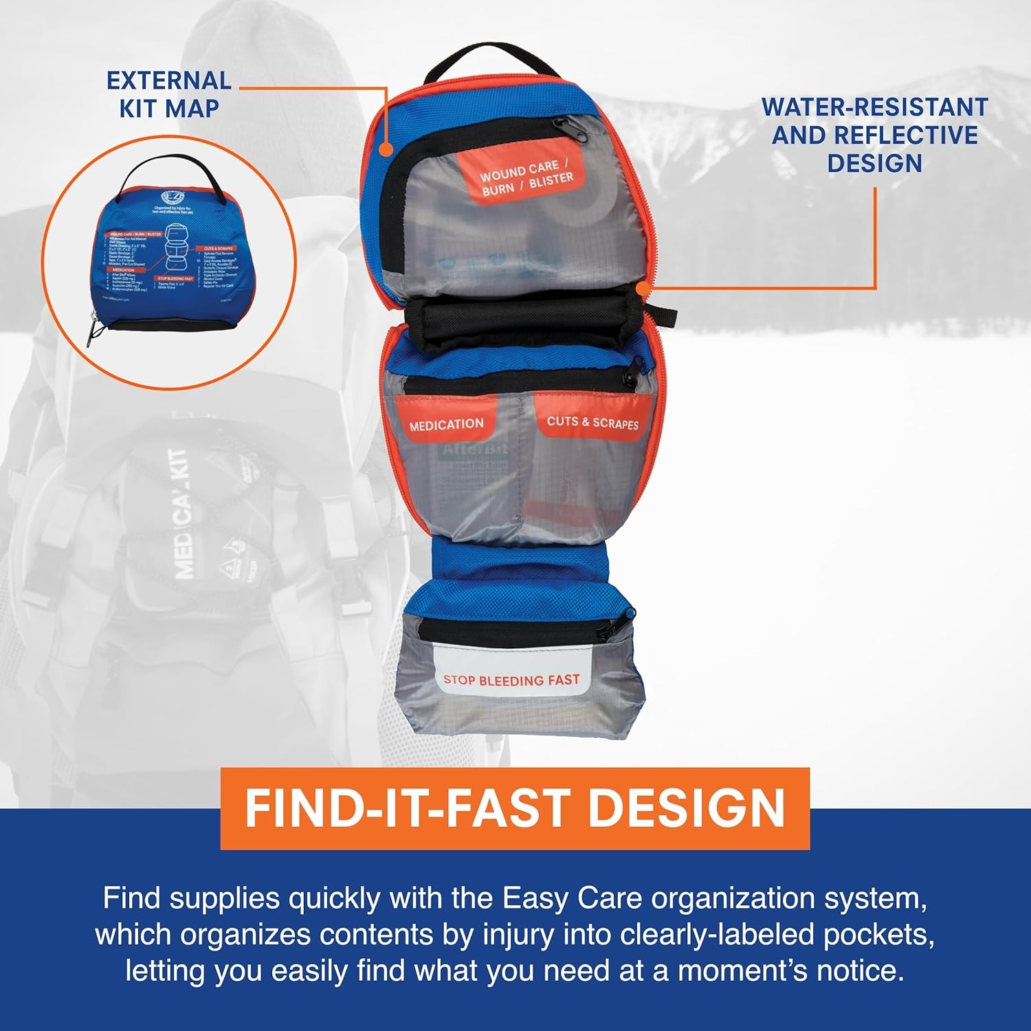 Emergency First Aid Kits for 2 Hikers Mountain Emergency  With Medical Guide