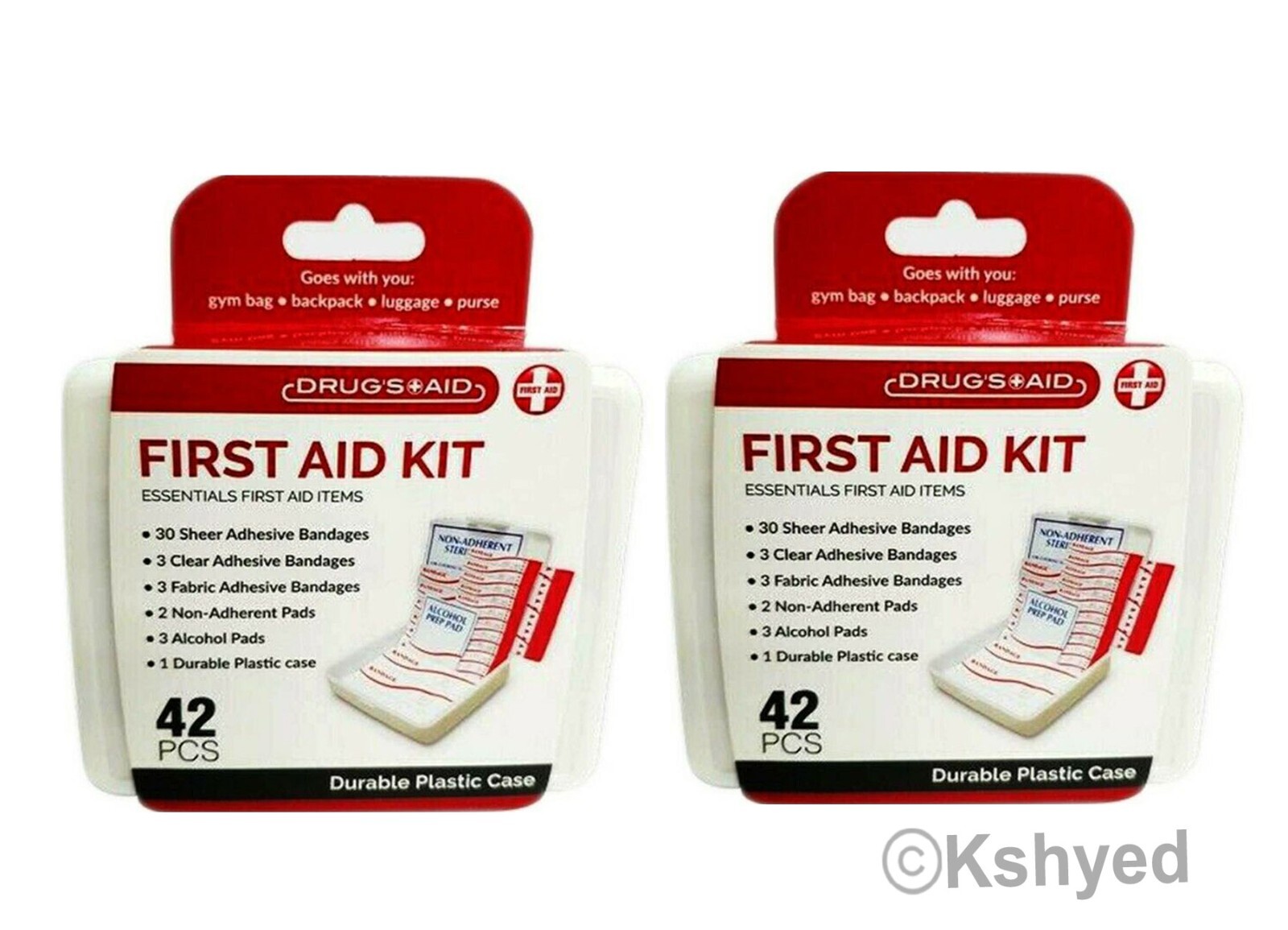 84PCS Essential First Aid Kit Emergency Bag Home Car Office Travel Size (2 Pack)