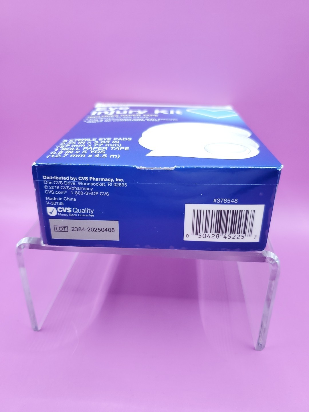 CVS Health Eye Injury Kit W/ 5 ct Sterile Pads & 1 Roll Paper Tape New Sealed