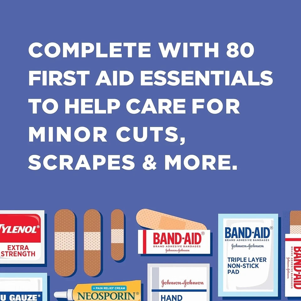 BAND-AID Brand Travel Ready Portable Emergency First Aid Kit, Minor Wound Care