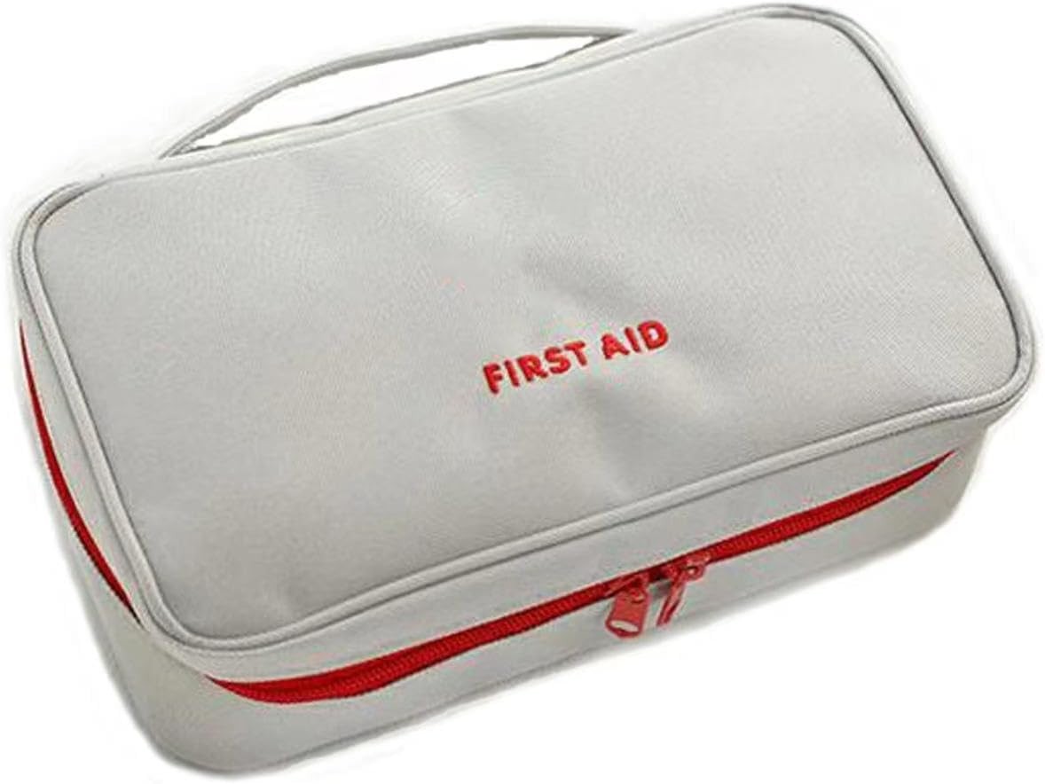 Compact Gray First Aid Kit Bag – Durable Medical Storage for Travel & Hiking