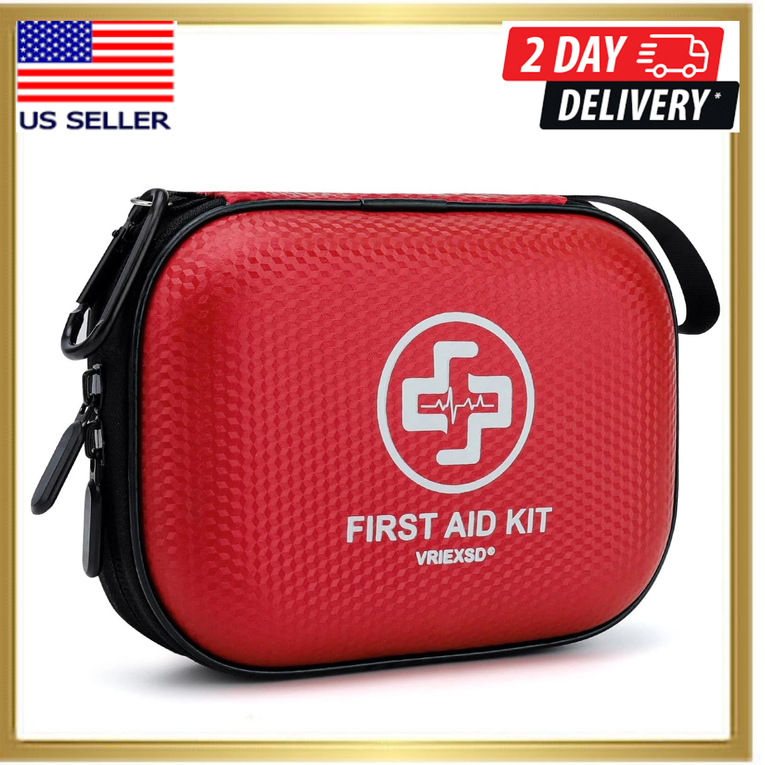 Mini First Aid Kit – 150 Piece Small Waterproof Hard Shell Medical Kit for Home,