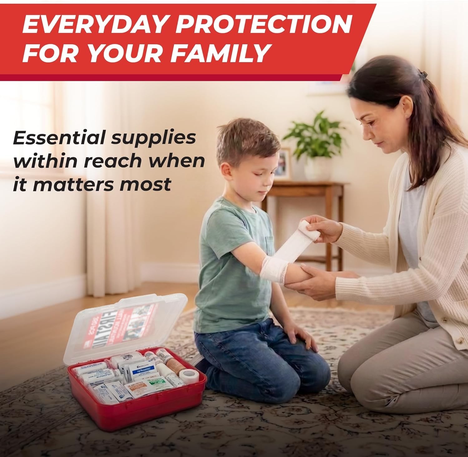 350-Piece Wall Mount First Aid Kit – Essential Medical Supplies for Workplace
