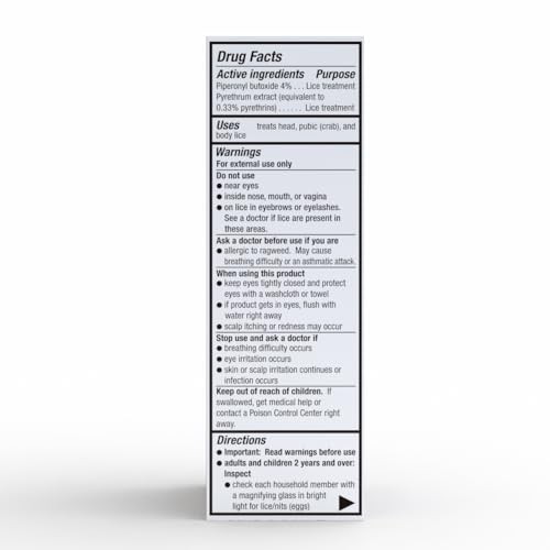Herklin Lice Treatment Shampoo, Maximum Strength, 1 Fl Oz (Pack of 2), Clear