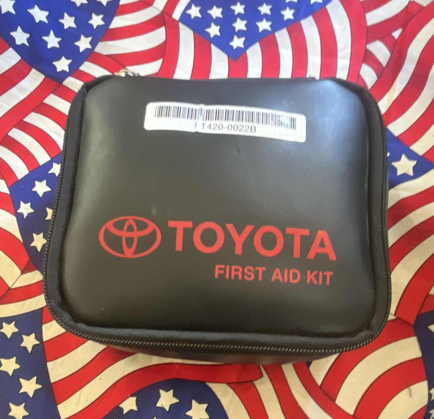 OEM Toyota Portable First Aid Kit Black Zip Case w/ Guide & Supplies T420-0022B