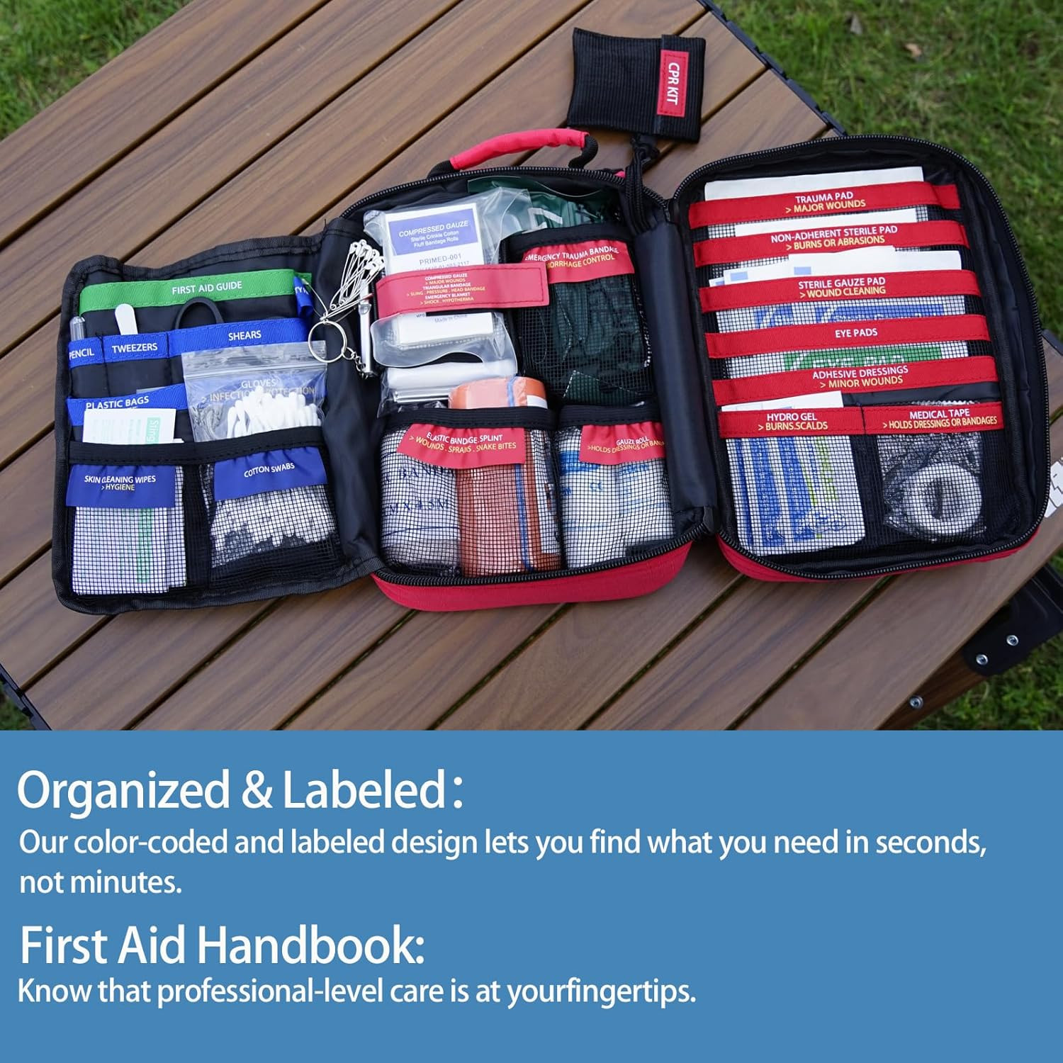 Professional Trauma First Aid Kit – Military-Grade Labelled Compartments & MOLL