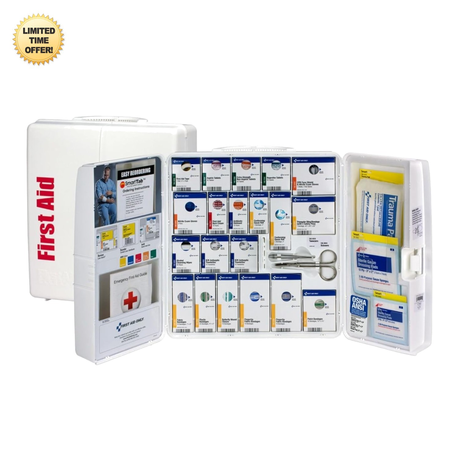1000-FAE-0103 SmartCompliance 50-Person OSHA First Aid Kit in Wall-Mount Plas…