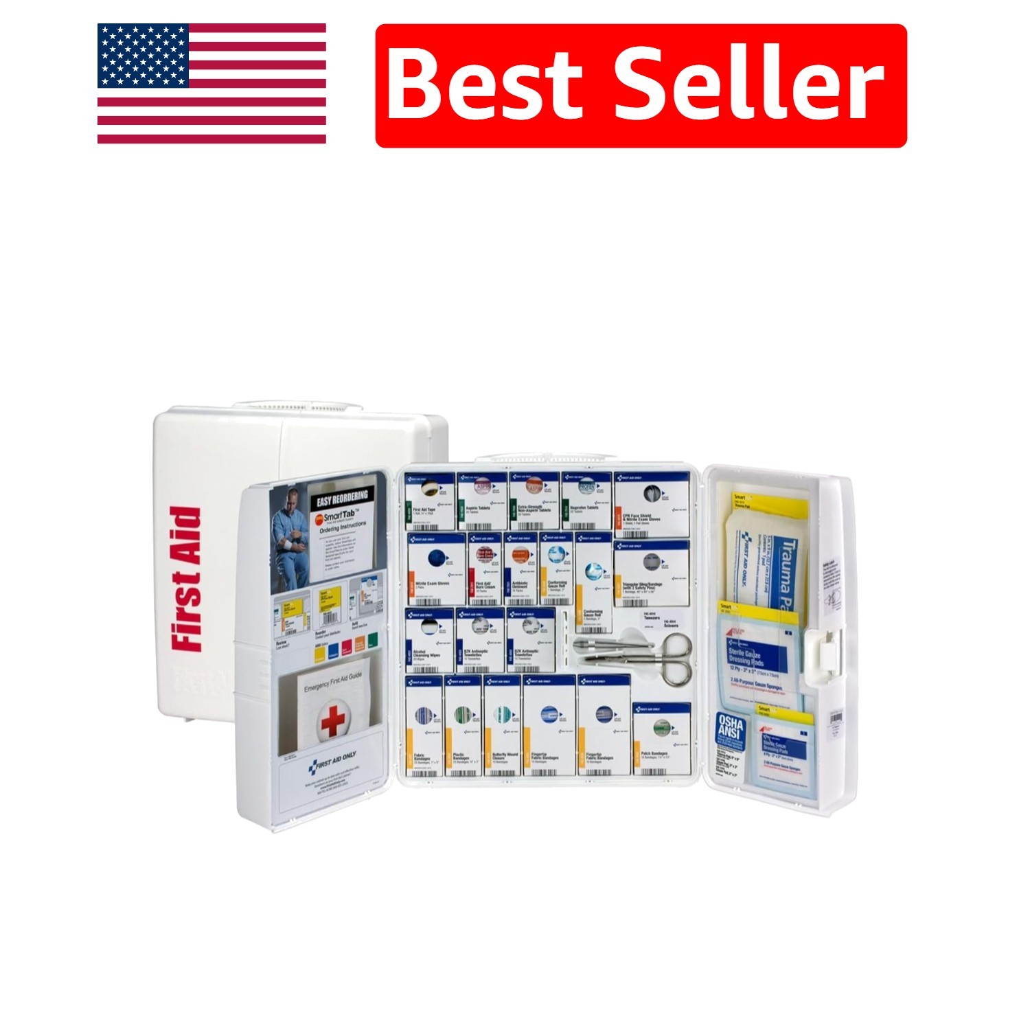 Essential 245-Piece OSHA First Aid Kit for Businesses – Large Mountable Cabinet