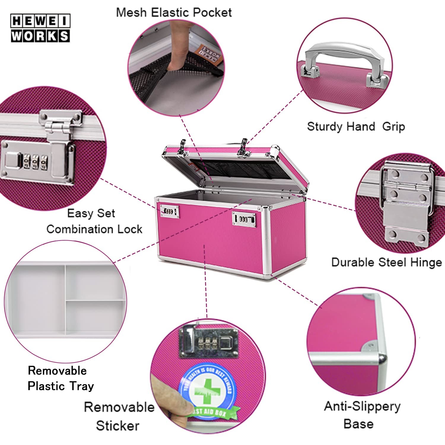Locking Box with Portable Storage Case, 15"x 8.7"x 9.3"，Childproof Medicat…