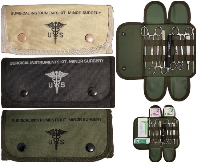 ELITE FIRST AID Surgical Kit STOCKED Field Medic Suture Trauma Survival