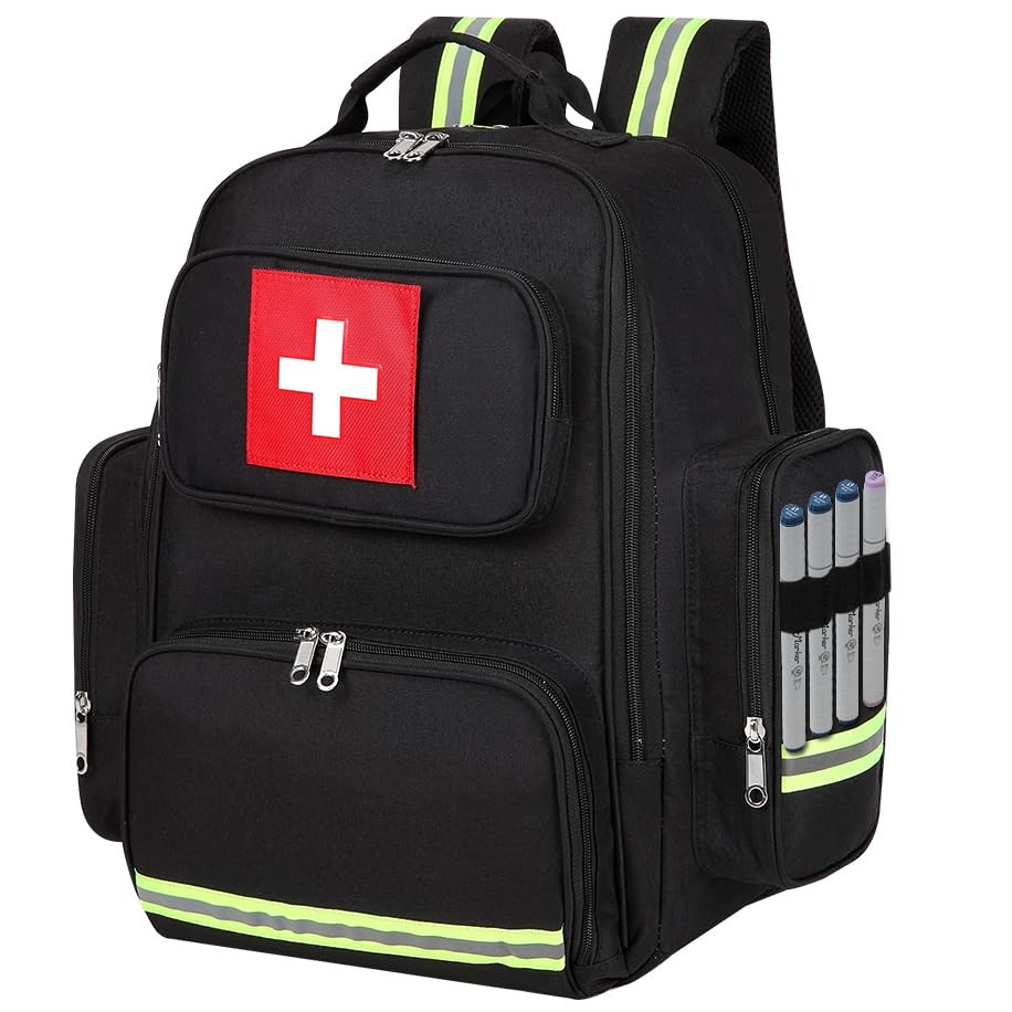 First Aid Backpack Medical Emt First Responder Bag Empty Ems Emergency Home H…