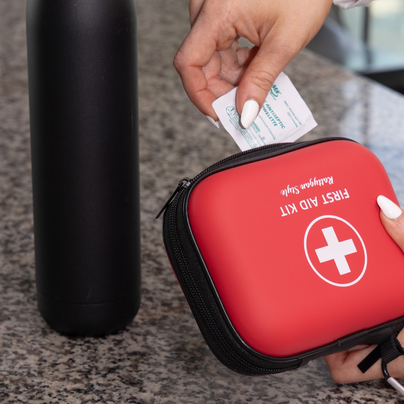 All-in-One Compact First Aid Kit with Waterproof Hard Shell Case – 100 pieces