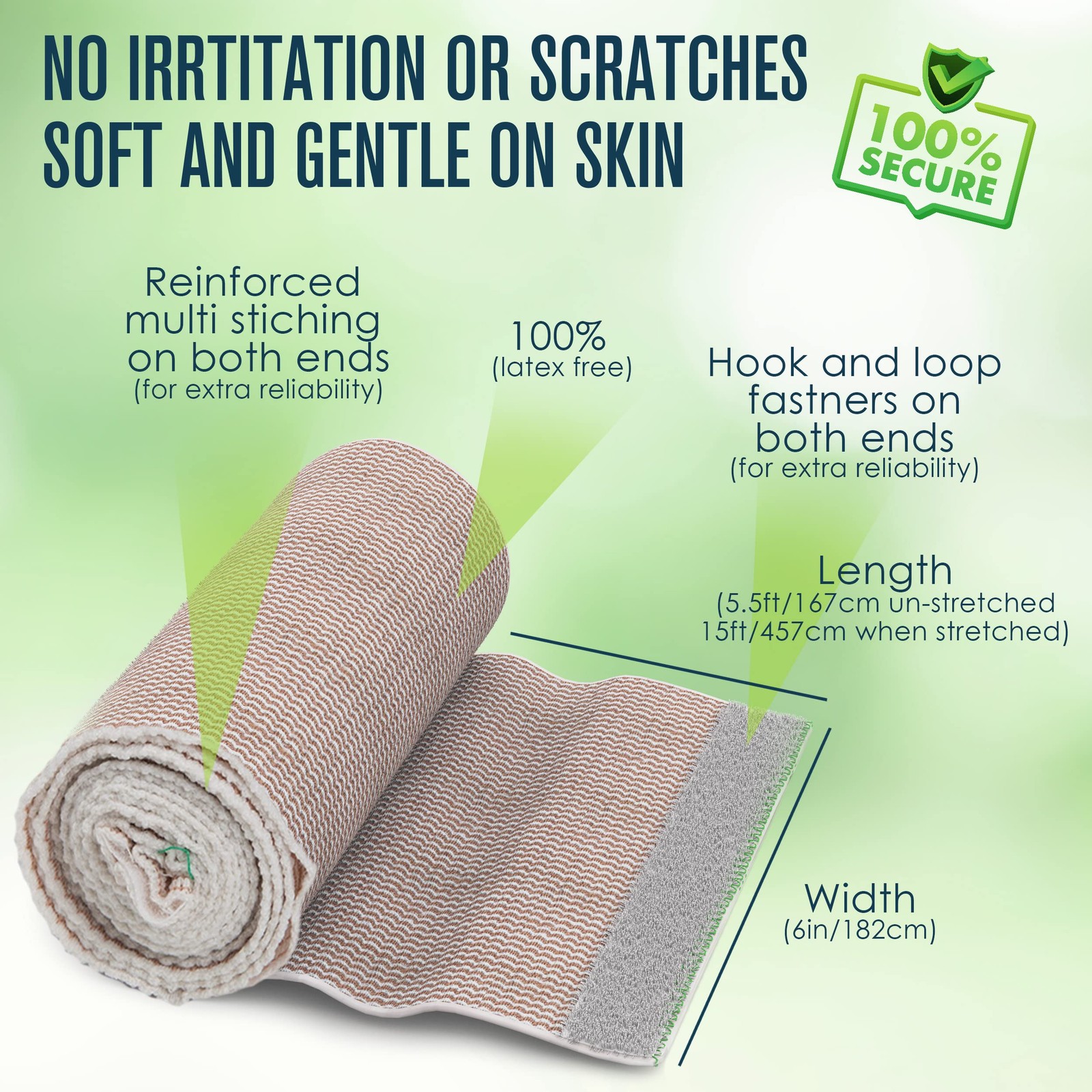 Houseables Elastic Bandage Wrap 6 Inch, Chest Compression 2 Count (Pack of 1)
