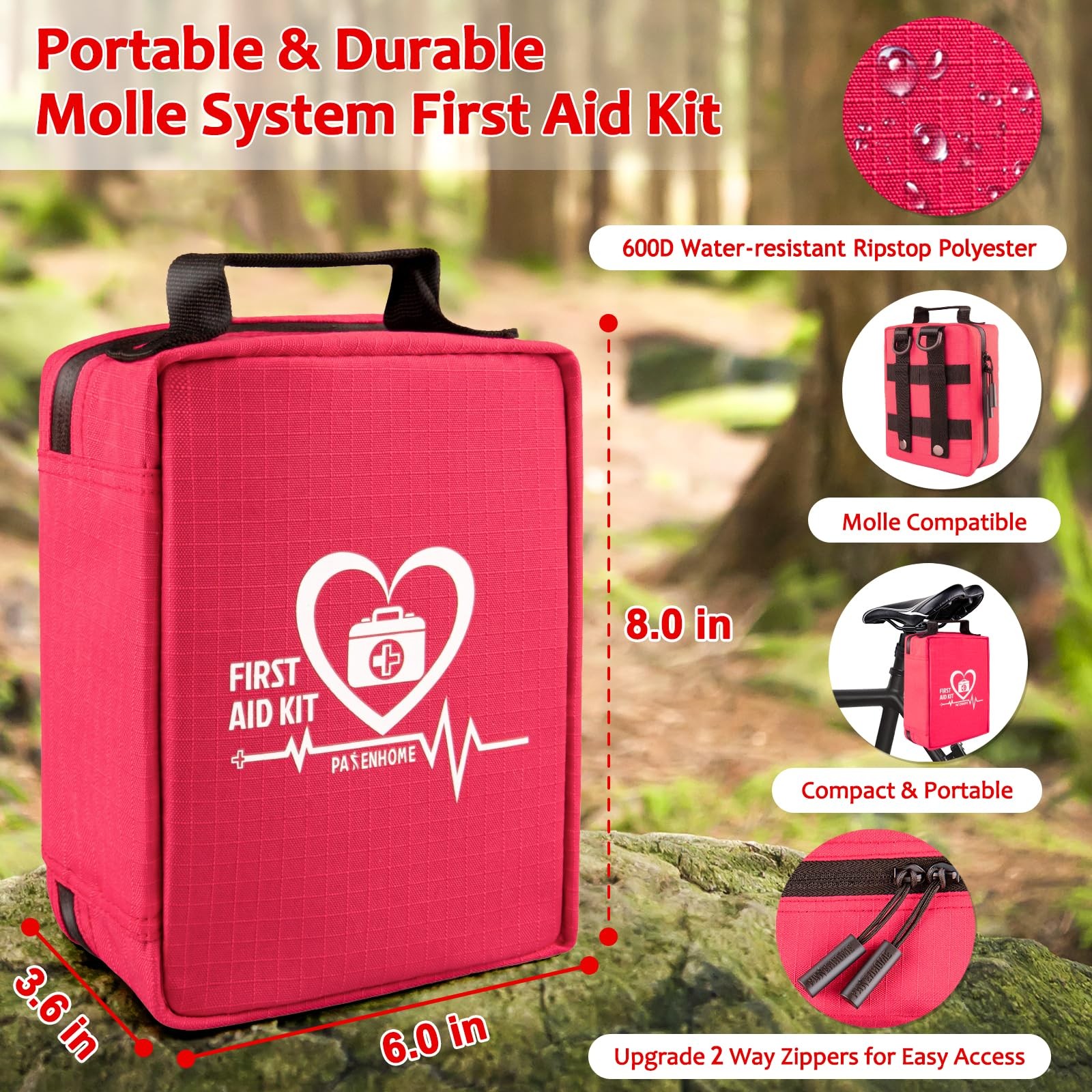 First Aid Kit, Trauma First Aid Kits with Labelled Compartments Molle System, Pr