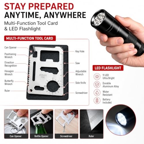 First Aid Kit 301 Piece – Fully Stocked Survival Emergency Kit for Home, Car,