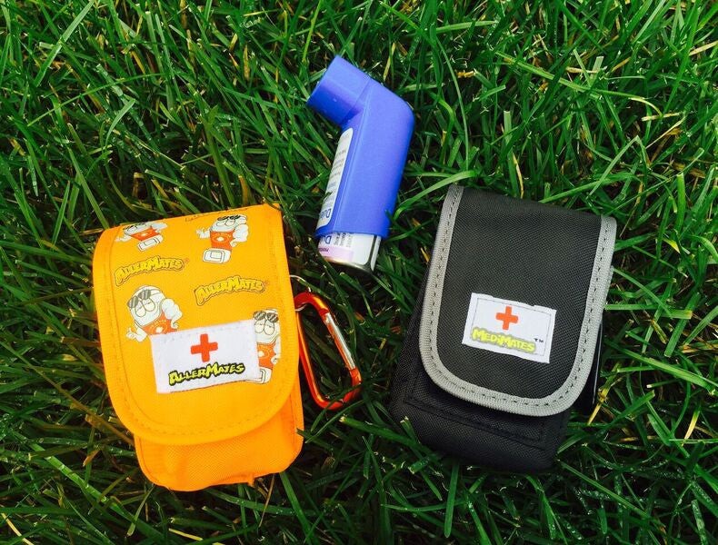 AllerMates Small Medicine Case Asthma Inhalers Puffers medicines BLACK Clip NEW