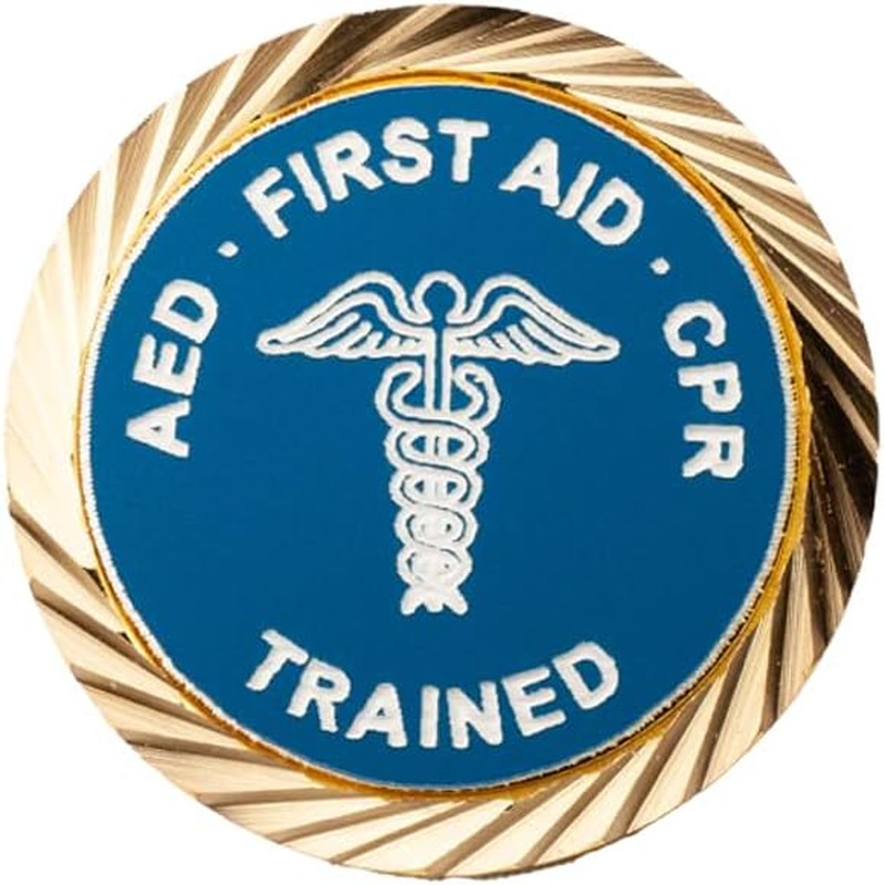 AED – First Aid – CPR Trained Lapel Pin