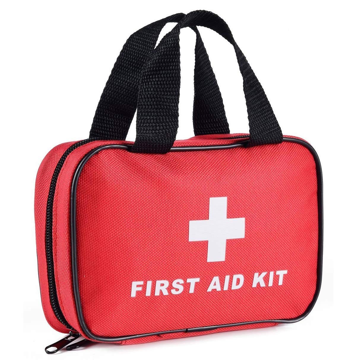 SlimK Small First Aid Kit for Car Travel & Outdoor 112 Piece Set, Red
