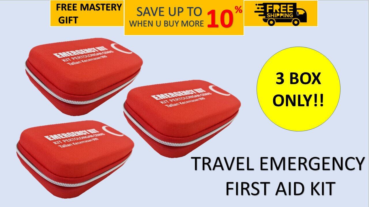 First Aid Kit Water Resistant Pouch Survival Home Car Medical Travel (EVA Case)
