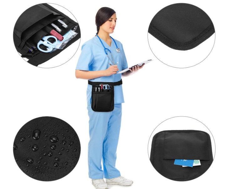 QWORK Medical Organizer Belt, Nurse Storage Bag Waist Bag Pouch for Medical Scis