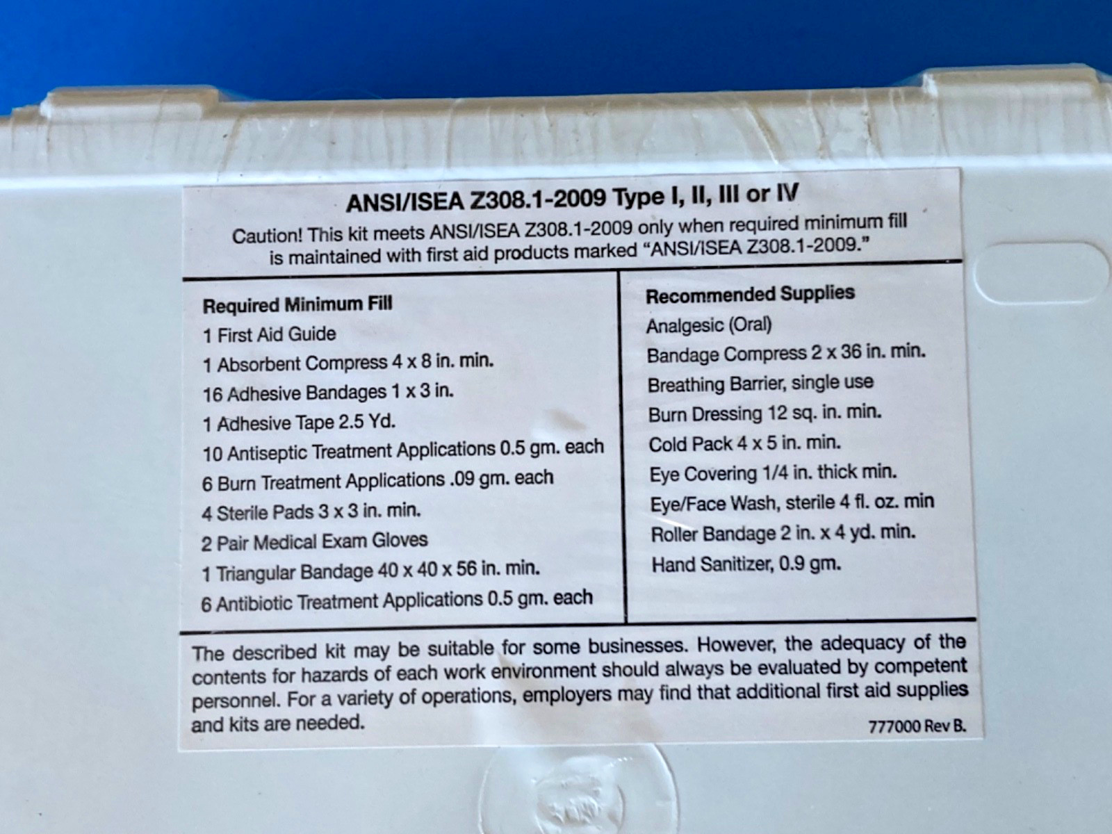 NEW NORTH FIRST AID KIT SEALED UNITIZED EXP. 8/20 (UP TO 10 PEOPLE) GASKET WALL