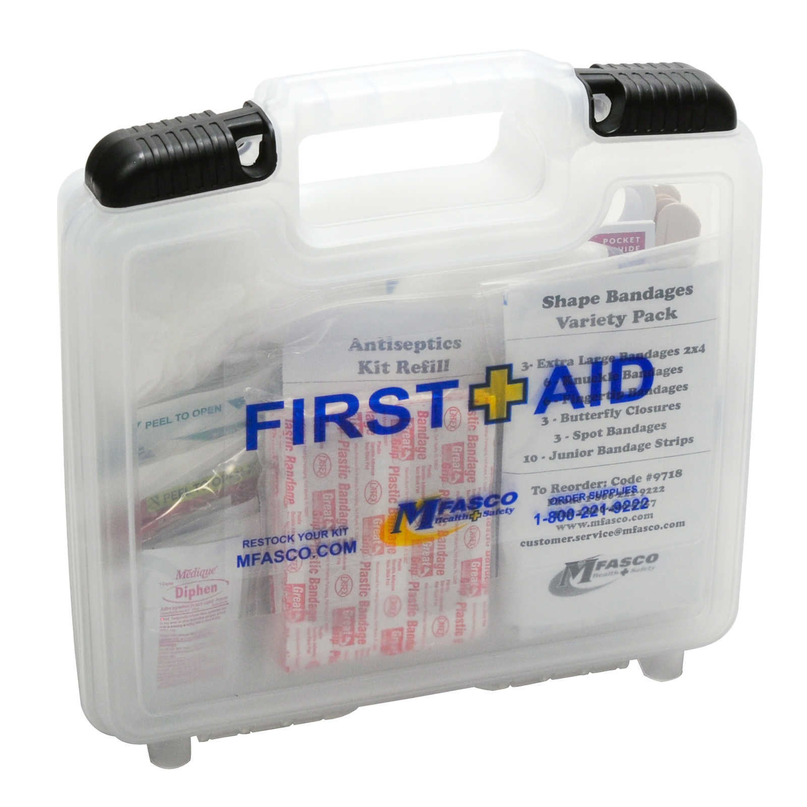 First Aid Kit MFA Clear Plastic 200 Pieces