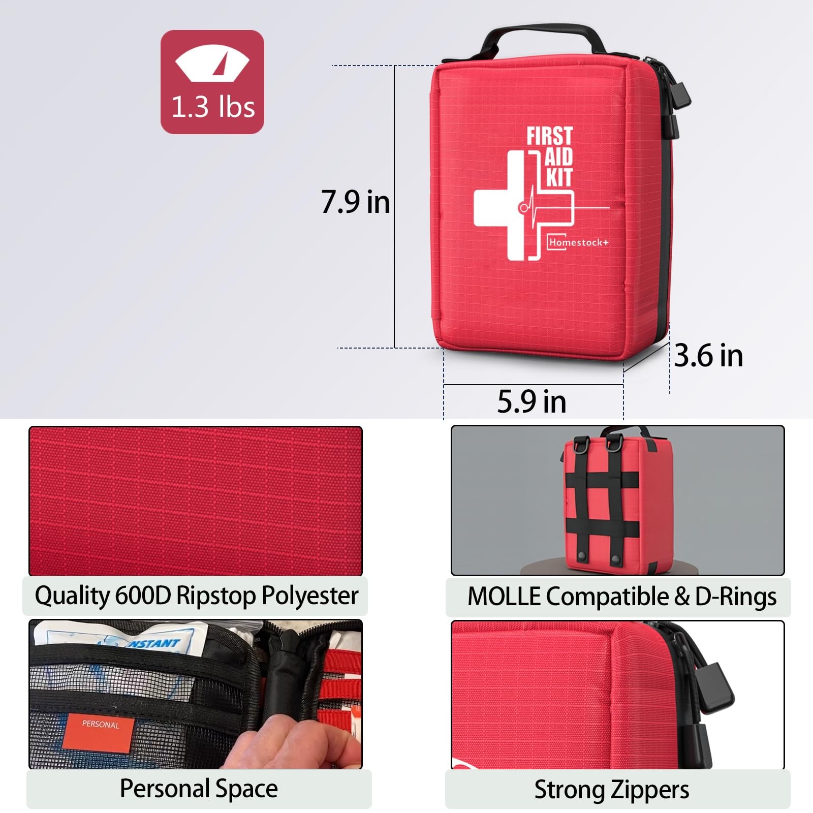 First Aid Kits – Compact First Aid Kit with Labelled Compartments Molle Syste…