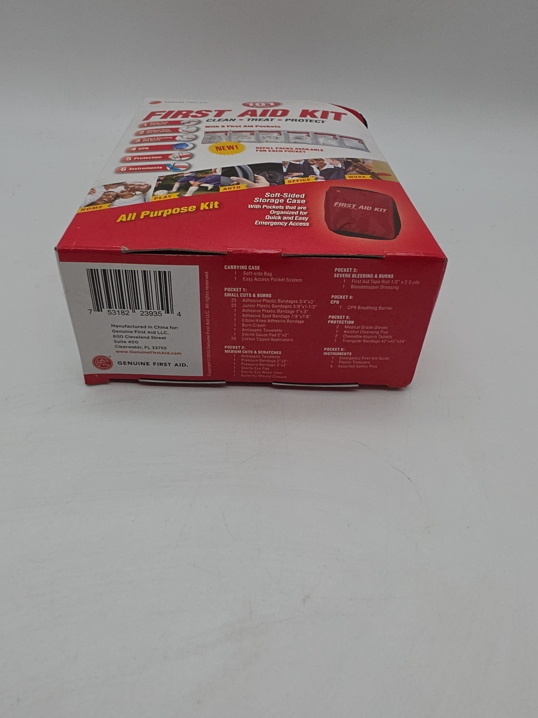 101pc Genuine first aid kit, Red, Portable, Never opened, All purpose kit