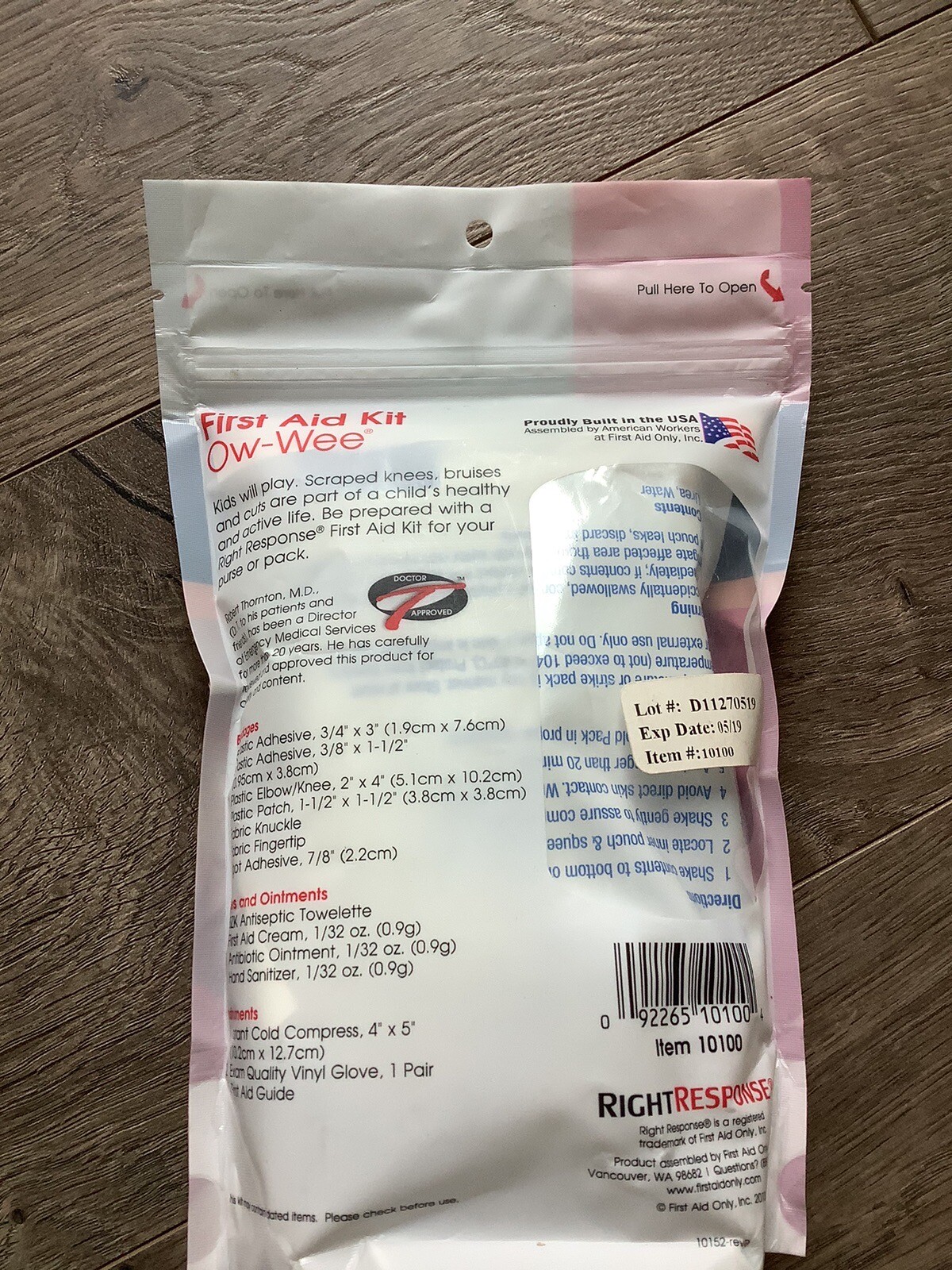 First Aid Only Ow Wee Focused First Aid Zip Kit Brand New Essential Pouch New