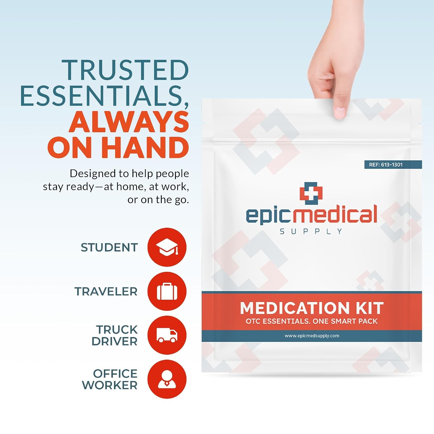 70-Count First Aid Medication Refill Kit – Unit Dose Packets Medical Supply